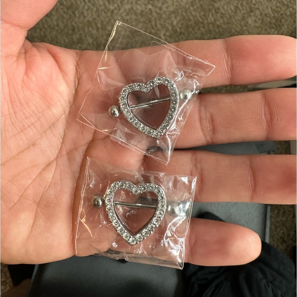 Heart Nipple Rings Nipple Piercings for Body Piercing Jewelry 14G